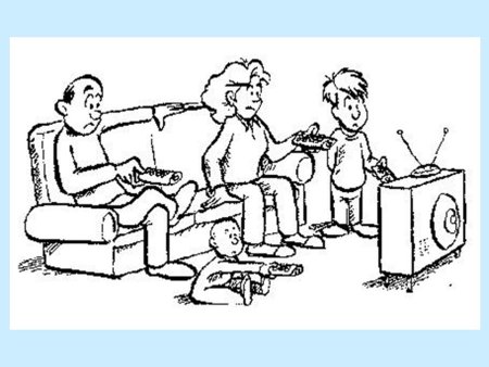 Семья у телевизора рисунок