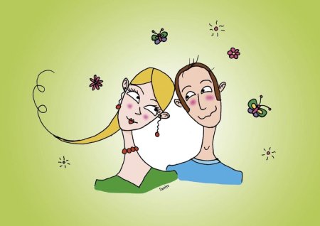 Муж и жена иллюстрация