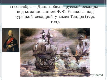 Ф.Ф. Ушакова над турецкой эскадрой у мыса Тендра (1790 год). Карта