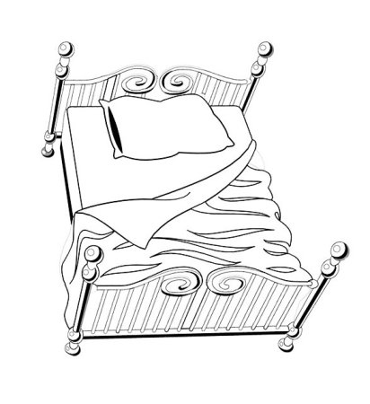Кровать раскраска