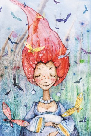 Картина бабочки в животе