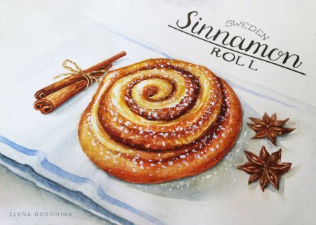 Булочка с корицей скетч