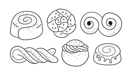 Раскраска булочка с корицей