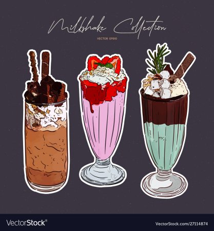 Милкшейк в векторе скетч