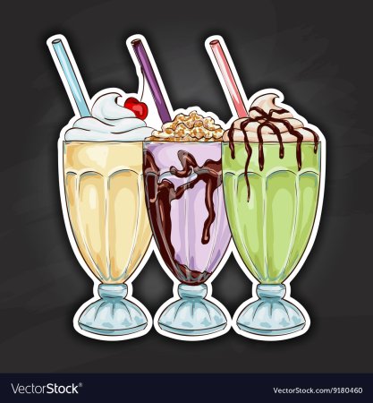 Милк Шейк коктейль вектор