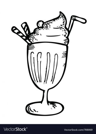 Раскраски коктейль мороженое