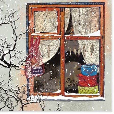Зимнее окошко рисование