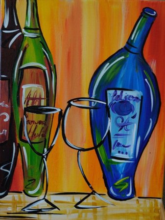Бутылка вина живопись