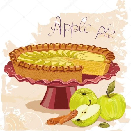 Яблочный пирог иллюстрация