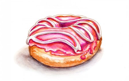 Скетч пончик акварель