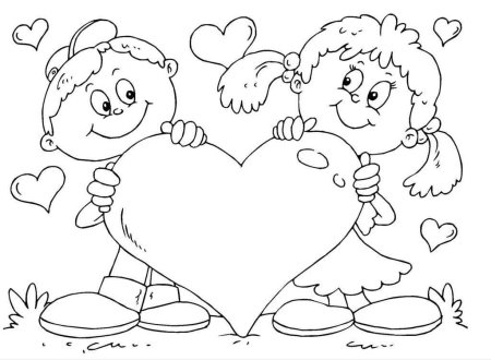 Раскраски на день влюбленных