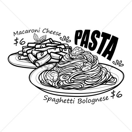 Паста скетч вектор
