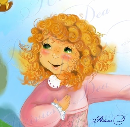 Смешная кудрявая девочка