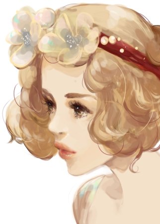 Кудрявые волосы акварелью