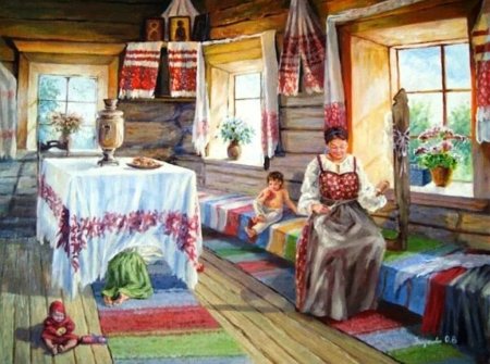 Карл Иванович Кольман интерьер русской избы
