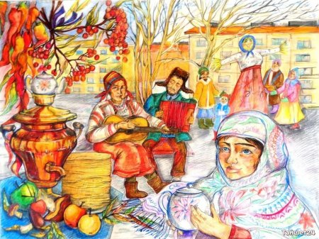 Масленица рисунок