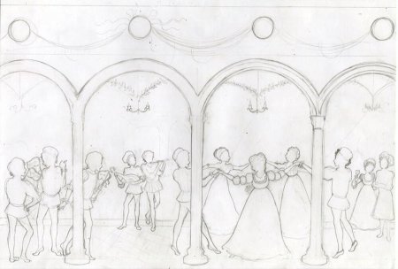 Сцена Ромео и Джульетта рисунок