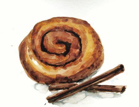 Булочка с корицей из пластилина