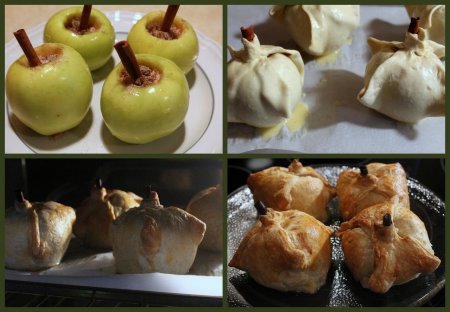 Яблоки в слоеном тесте запеченные в духовке