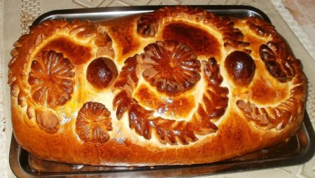 Украшение пирога с капустой