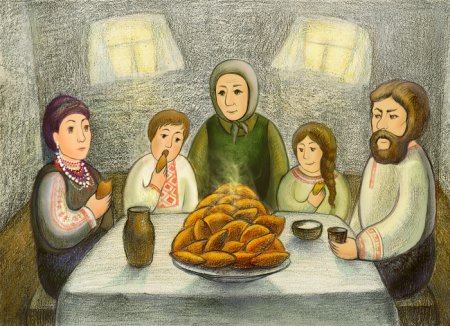 Православная семья за столом