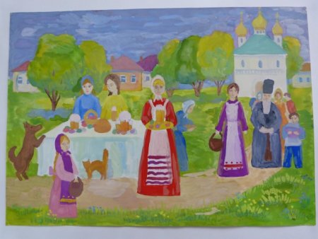 Пасха в Кубанской семье рисунки