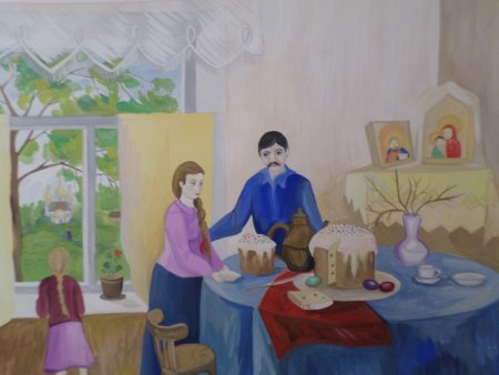 Пасха в Кубанской семье рисунки