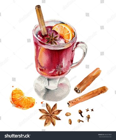 Глинтвейн акварельный скетч