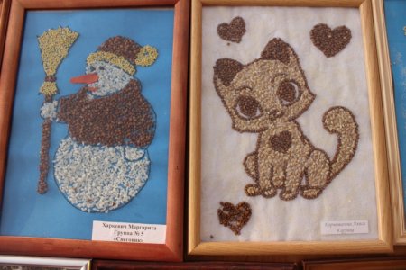 Аппликация из крупы