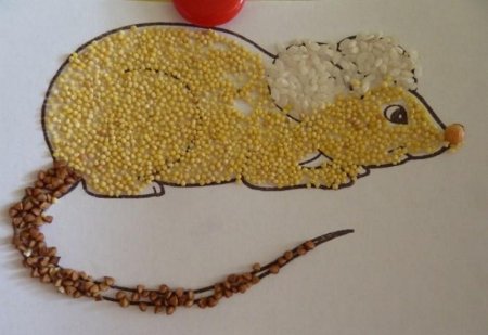 Аппликации с крупами для малышей