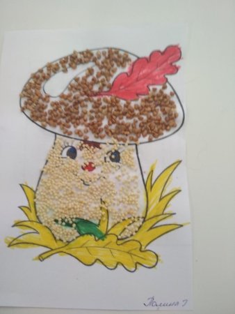 Аппликация из крупы