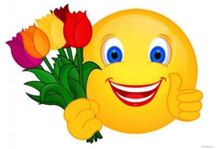 Смайлик с цветами