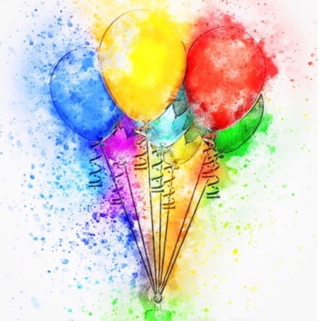 Воздушные шары акварель