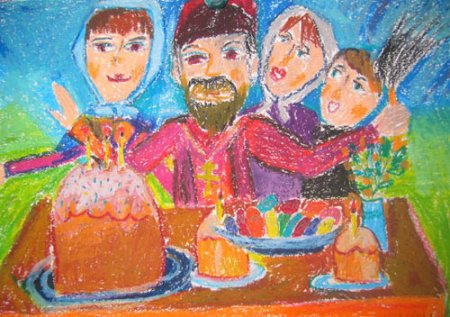 Рисование семейные традиции Пасха