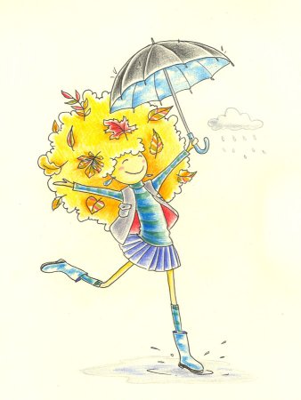 Миленький зонтик рисунок