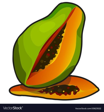 Папайя фрукт мультяшная