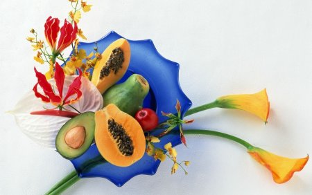 Фрукты экзотические на столе рисунок