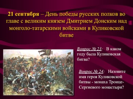 День Победы русских полков во главе с князем Дмитрием Донским