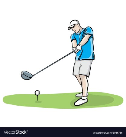 Гольфист на белом фоне