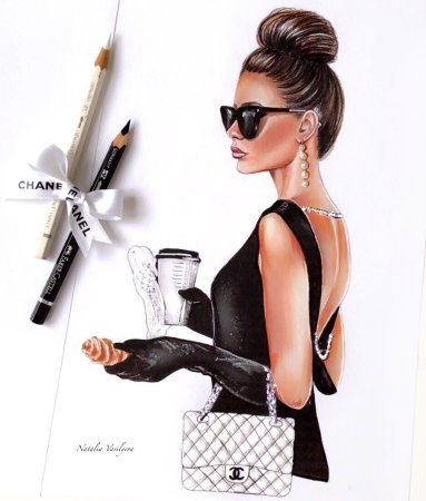 Модные иллюстрации модных девушек