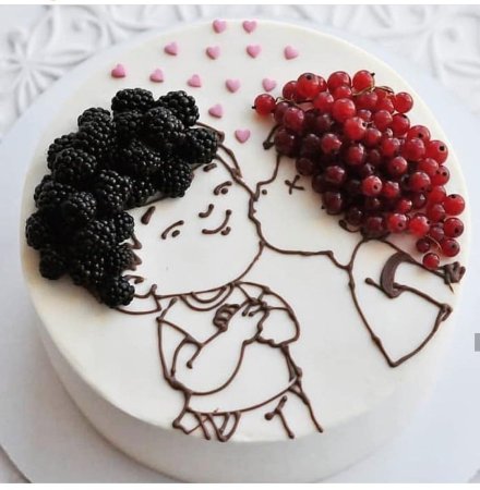 Торт волосы из ягод