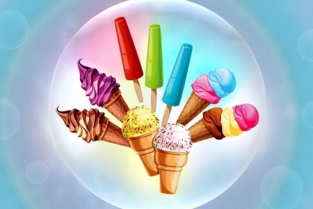 Мороженое реклама баннер графический рисунок