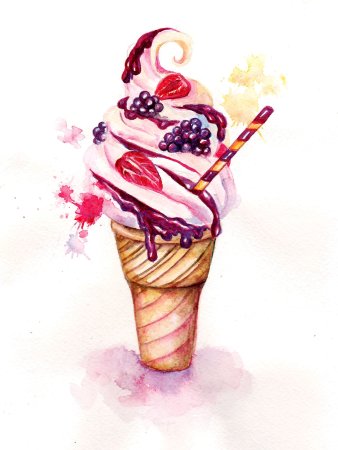 Мороженое акварелью... Реалистичное