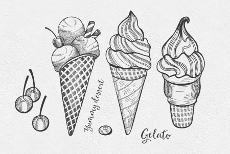 Эскиз тату мороженое