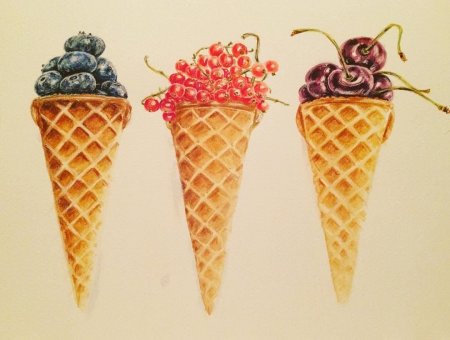 Мороженое рожок арт