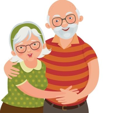 Бабушка и дедушка вектор