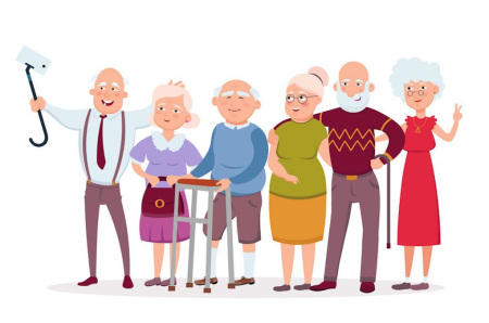 Пенсионеры вектор