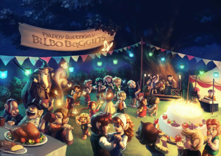 Хоббиты празднуют др Бильбо