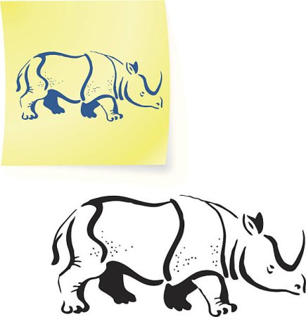 Индийский носорог рисунок