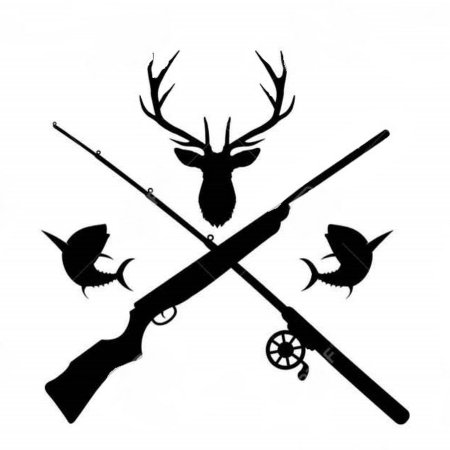 Логотип ружье и удочка